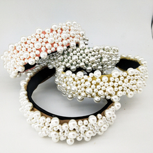 Diadema de perlas de 4 colores para mujer, banda completa de pelo de silicona para mujer, moda de estilo coreano, accesorios Vintage, diadema con perla 2024 - compra barato
