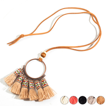 5 Colors Vintage Boho Bohemian Ethnic Tassel Pendant Necklace for Women Long Rope Chain Choker Clothing Jewelry Accessories 2024 - buy cheap