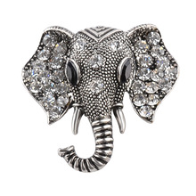 New Design Fashion Vintage Gold/Silver Color Crystal Rhinestone Elephant Brooches animal Brooch For Women Men Clothes Jewelry 2024 - buy cheap