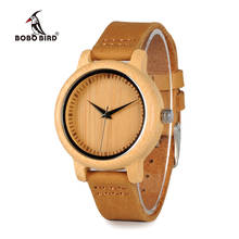 BOBO BIRD женские часы, бамбуковые деревянные часы, настоящий кожаный ремешок, кварцевые часы в подарок для дам, принимаем OEM Relogio 2024 - купить недорого