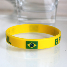 new 100pcs Brazil team Football Sports Souvenir Bracelet Silicone Silicon Gel wristbands Wrist Band Bracelets 2024 - buy cheap