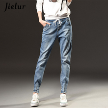 Calças jeans femininas de cintura alta, tamanho grande, moda outono e inverno, tamanhos grandes 2024 - compre barato