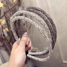 Korea Fashion Full Super Flash Double Root Fine Crystal Hair Band for Women Unique Design Headband Exquisite Hair Accessories 2024 - buy cheap