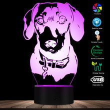 Такса светильник для съёмки портретов 3D Оптическая иллюзия света USB Современная Ночная лампа собака животное светящийся светодиодный светильник домашний декор настольная лампа 2024 - купить недорого