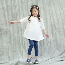 Vestido de festa bordado branco para meninas, verão, fofo, crianças, flor, vazado, renda, princesa, roupas infantis, 2020 2024 - compre barato
