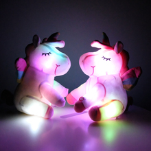Peluche de unicornio LED de 25-40cm para niños, juguete con luz de felpa, peluches, poni, caballo, muñeco suave, regalos de cumpleaños, de navidad 2024 - compra barato