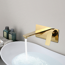 Basin Faucet Wall Mounted Gold/Chrome Bathroom Sink Faucet In-Wall Basin Spout Mixer Tap Set Combination Blanoir Solid Brass tap 2024 - buy cheap