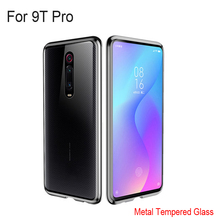 Funda de adsorción magnética de lujo para Xiaomi Mi 9T Pro, carcasa protectora de vidrio templado doble con marco de Metal, 9t, 9, TPro 2024 - compra barato