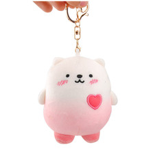 12cm Mini Animal Printed Cartoon Heart Love Polar Bear Plush Soft Toy Bag Keychain Lovely Girls Handbag Pendant Stuffed Doll 2024 - buy cheap