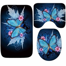 Lid Toilet Seat Cover Doormat Rug Bathroom Bath Mat for Living Room Household Butterfly Lavender Toilet Bowl Mat Set assento 2024 - buy cheap