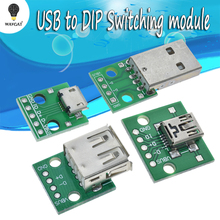Convertidor de adaptador de placa Tipo PCI tipo A hembra USB A DIP de 2,54 MM, MINI Micro USB A DIP de 2,54mm, adaptador de placa de circuito 2024 - compra barato