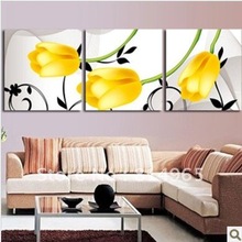 Embroidery Package 2 Sets (1 lot=2 Sets) Best Quality Luxurious  New     Cross Stitch Triptych Yellow Tulip Flower Scenery 2024 - buy cheap