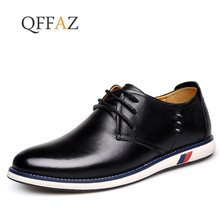 QFFAZ/Модная брендовая мужская обувь; Мужская обувь из натуральной кожи; Повседневная мужская обувь; Мужская кожаная обувь; Мужские лоферы на шнуровке 2024 - купить недорого