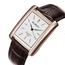 Luxury Rectangle Rose Gold Watches Men Women Fashion Leather Watch Hot Selling Classic Man Ladies Watch Reloj Mujer Hombre Clock 2024 - buy cheap