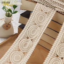 10yard 7.7cm african lace fabric ribbon trim wedding decoration for home High quality cotton yarn spot supply cotton line laces 2024 - buy cheap