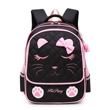 New Cartoon Cats Girls School Bags Children Backpack Reflective strip Bookbag Orthopedic Princess School Bags Mochila Infantil 2024 - buy cheap