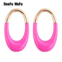 NeeFu WoFu Drop Long Earrings Oval Zine Alloy Dripping Brand Big Earring Large Long Brinco Ear Accessories Oorbellen 2024 - buy cheap