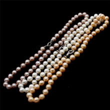 Free Shipping 9-10mm Natural AA Round Freshwater Pearl Heart Clasp Knot Women Jewelry Necklace 18" 2024 - compra barato