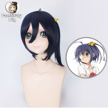 High Quality Takanashi Rikka Black Blue Short Cosplay Wig Synthetic Hair Halloween Costume Party Wigs + Wig Cap 2024 - buy cheap