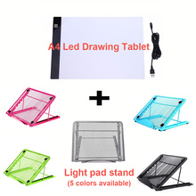 Tableta de dibujo LED A4 y soporte, tabletas gráficas digitales, escritura electrónica, pintura, caja de luz, tablero de copia de trazado, mesa de almohadilla 2024 - compra barato