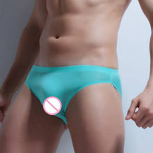 New Ice Silk Male Briefs Seamless Sleepwear Low Waist Underwear Sexy Men Smooth Convex U Pouch Cueca Underpants 8 Colors 2024 - buy cheap