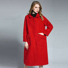woolen coat for women winter european style 2020  Lady Outerwear Medium Long Autumn Winter Women Wool Jackets Woolen Coat Female 2024 - buy cheap