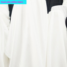 Хорошее качество, Мягкая атласная шифоновая ткань, чистый белый имитирующий шелк, атласная шифоновая ткань, сделай сам, женское свадебное платье, одежда шириной 150 см 2024 - купить недорого