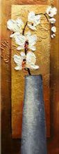 Handmade Oil Painting Orchid in Vase-Floral Canvas Wall Art-Modern Canvas Art Wall Pictures for Living Rooms 2024 - buy cheap