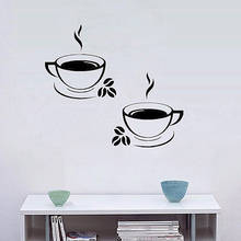Coffee Cups Beads Pattern Pub Cafe Kitchen Home Decor Art Decal Wall Sticker 2024 - buy cheap