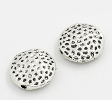 DoreenBeads Zinc metal alloy Spacer Beads Flat Round silver color Spotcolor About 17mm Dia,Hole:Approx 1.6mm,3 PCs 2024 - buy cheap
