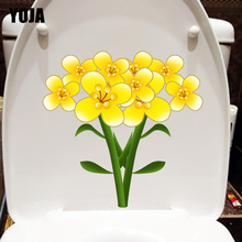 YOJA 22.7*22.1CM Yellow Canola Flower Plant Home WC Toilet Sticker Room Wall Decor T1-1124 2024 - buy cheap