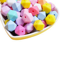 10pc Silicone Beads Hexagon 14mm Teething Baby Teether Biting Bead DIY Necklace Pacifier Chain Jewelry BPA Free Baby Care Toys 2024 - buy cheap