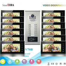 Проводной видеодомофон SmartYIBA 12 ~ 2, система внутренней связи, монитор 7 дюймов, инфракрасная камера, видеодомофон, комплект дверного звонка 2024 - купить недорого