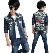 Spring Children Boys Clothing Set Camouflage Denim Jeans Coat+Long Pants 2PCs Sets Kids Casual Clothes Children Clothing Sets 2024 - buy cheap