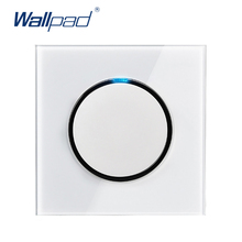 Wallpad-Interruptor de encendido y apagado de luz LED, Panel de vidrio templado blanco, 1 Banda, 2 vías, botón de clic aleatorio, L6 2024 - compra barato