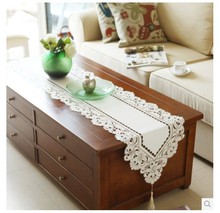 Toalha de mesa bordada, tecido de linho, elegante, florais, de poliéster, 40cm x 150cm 2024 - compre barato