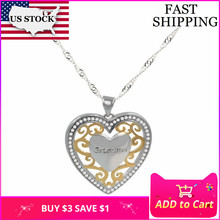 US STOCK 5% Off Uloveido Pendant Necklace for Women Love Heart Jewelry Grandma Christmas Gift Gold Color Necklaces Chain Y202 2024 - buy cheap
