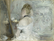 Reproducción de ilustraciones por impresiones en lienzo, famosa pintura al óleo de Berthe Morisot vestidor de mujer, arte de decoración del hogar de calidad, envío gratis 2024 - compra barato