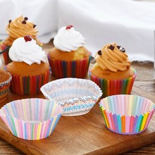 100Pcs Colorful Rainbow Paper Cake Cupcake Liner Baking Muffin Box Cup Case Party Tray Mold Decorating Tools 2024 - buy cheap