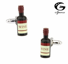 Igame garrafa de vinho abotoaduras cor preta material de bronze beber design melhor presente para homem frete grátis 2024 - compre barato
