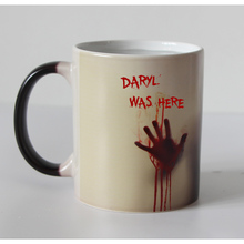 O transporte da gota zombie cabeça canecas transformando calor mudando cor copos de chá caneca de café mágica seu nome estava aqui 2024 - compre barato