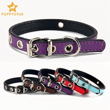 Dog Collar For Dogs Cats Puppy Leather Pet Cat Collars Breakaway With Bell Kitten Small Dog-Collar Lead Products Cat Supplies 2024 - buy cheap