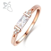 ZS-Anillos de boda de oro rosa para mujer, Anillos de compromiso de circonia cúbica para mujer, joyas de circonita AAA, joyería de Cristales austriacos para mujer 2024 - compra barato