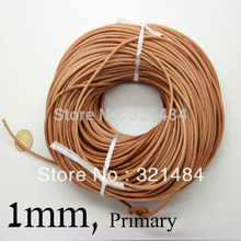 Primary color 100m guniune real round leather cord 1mm leather strings ropes jewelry making supplies 2024 - buy cheap