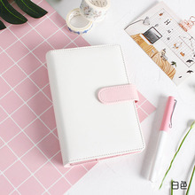 Cute Macaron Loose Leaf Cover Notebook Kawaii Spiral Ring Planner Binder Notebook Journal Candy Color Replacement Leather Cover 2024 - buy cheap