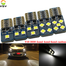 Ysy-novo led canbus de carro com luz branca dc12v, lâmpada de reserva, sem erro, t10, w5w, 3030 2/4/6/8/10, smd 2024 - compre barato