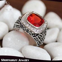 SHUNXUNZE Engagement wedding rings for men and women Red and white Cubic Zirconia Panic buying Rhodium plated R430 size 6 7 8 9 2024 - buy cheap