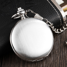 Reloj con esfera de plata Lisa para hombre, Reloj de bolsillo mecánico con números romanos, cadena, esqueleto, cuerda a mano Retro de lujo 2024 - compra barato