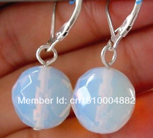Free shipping 12mm Faceted Round Moonstone Necklace Earrings 925 2024 - buy cheap