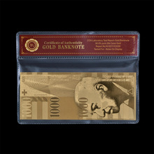 Swiss Golden Bills Newest Pure Gold Banknote in Stock Carved 1000 Franc in Plastic Frame 2024 - buy cheap